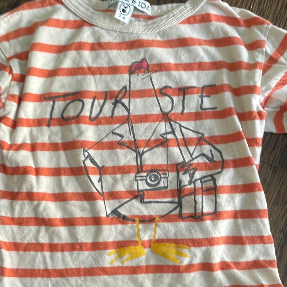 Kids Striped Orange and White T-Shirt